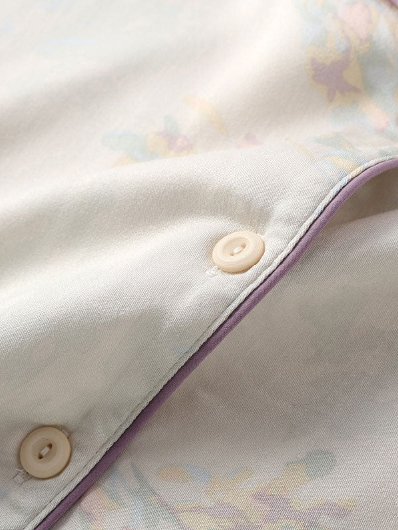 Printed Button Down Long Sleeve Pajama Set