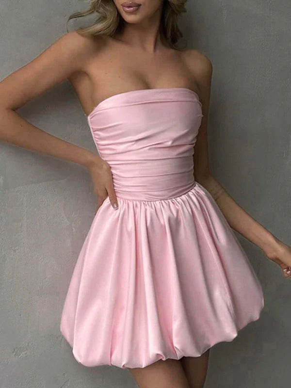 Sleeveless Ruched Mini Dress