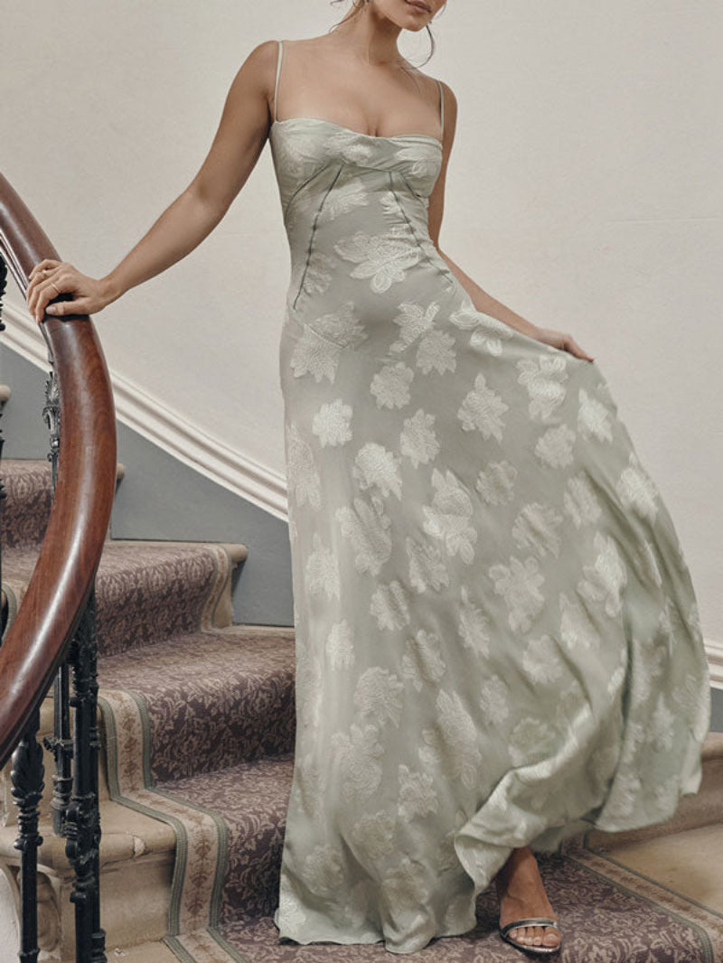 Spaghetti Strap Lace Long Dress