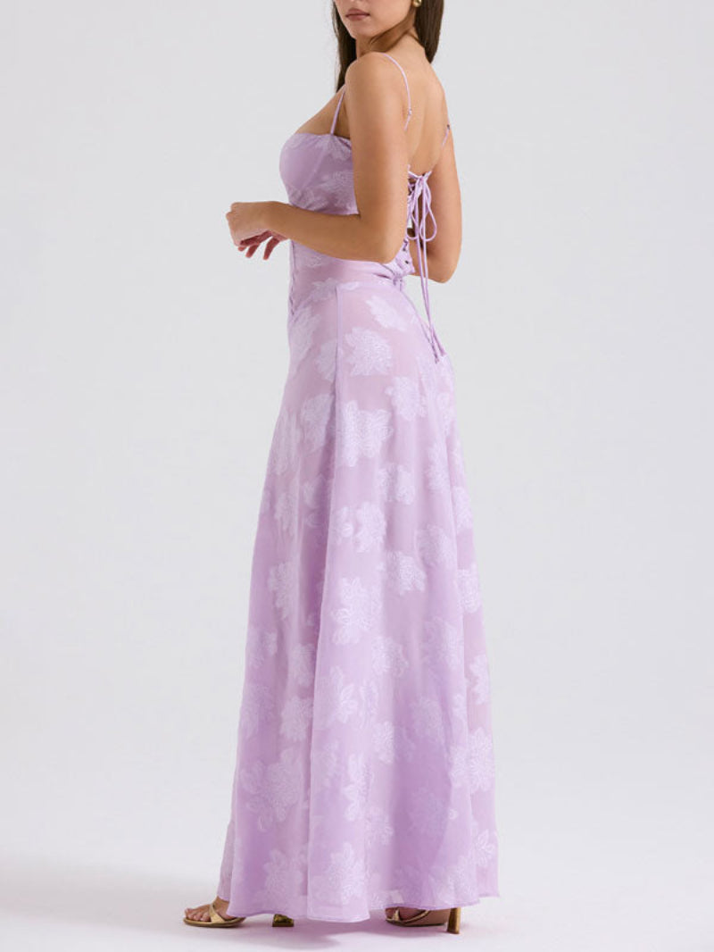 Spaghetti Strap Lace Long Dress