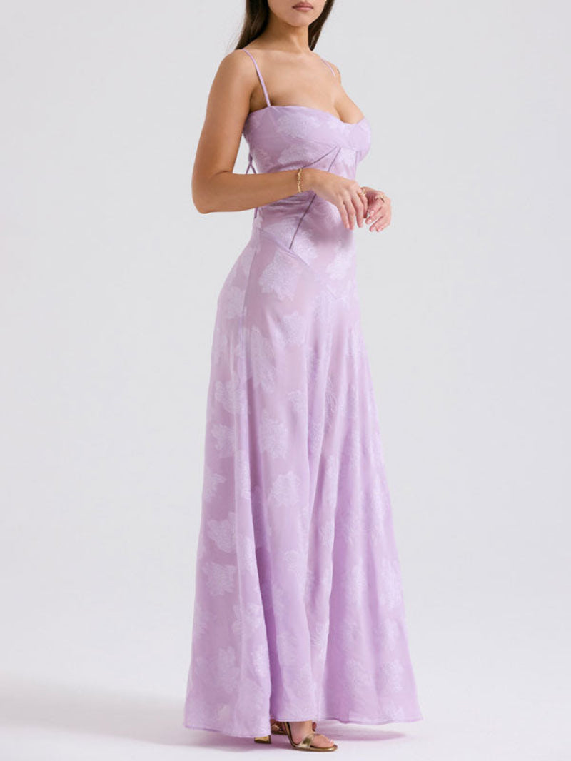 Spaghetti Strap Lace Long Dress