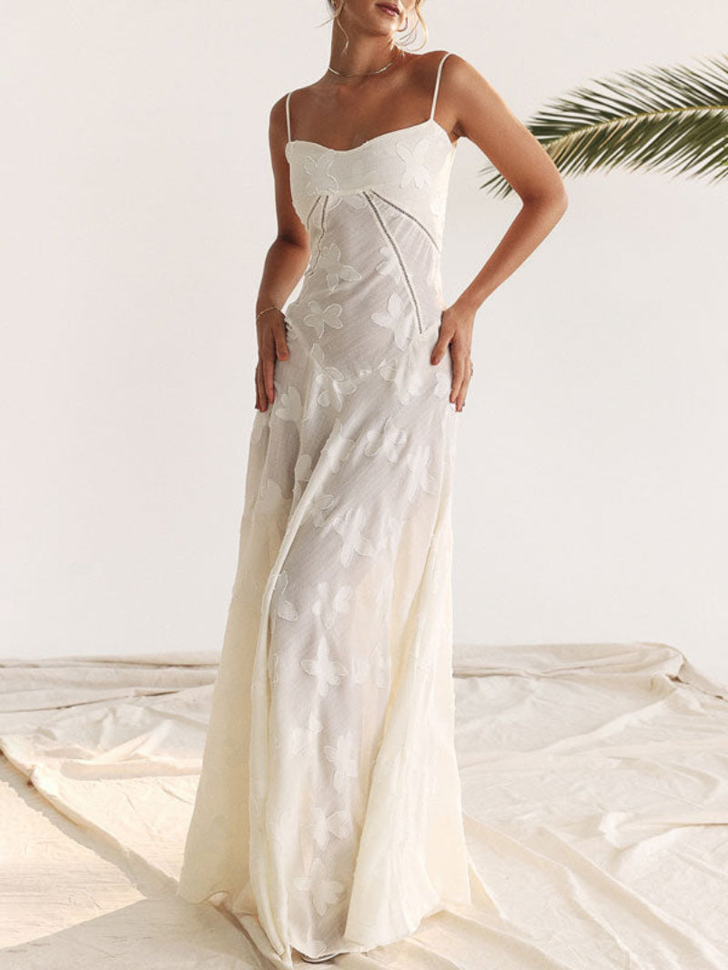 Spaghetti Strap Lace Long Dress