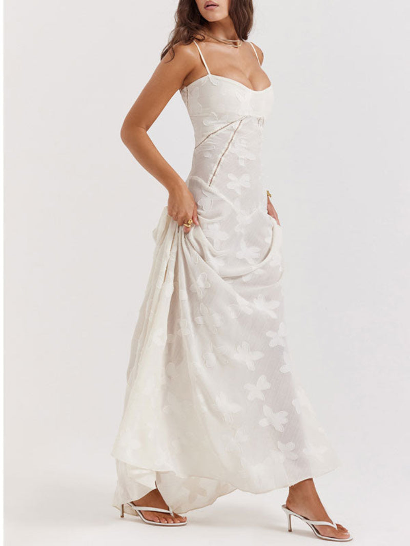 Spaghetti Strap Lace Long Dress