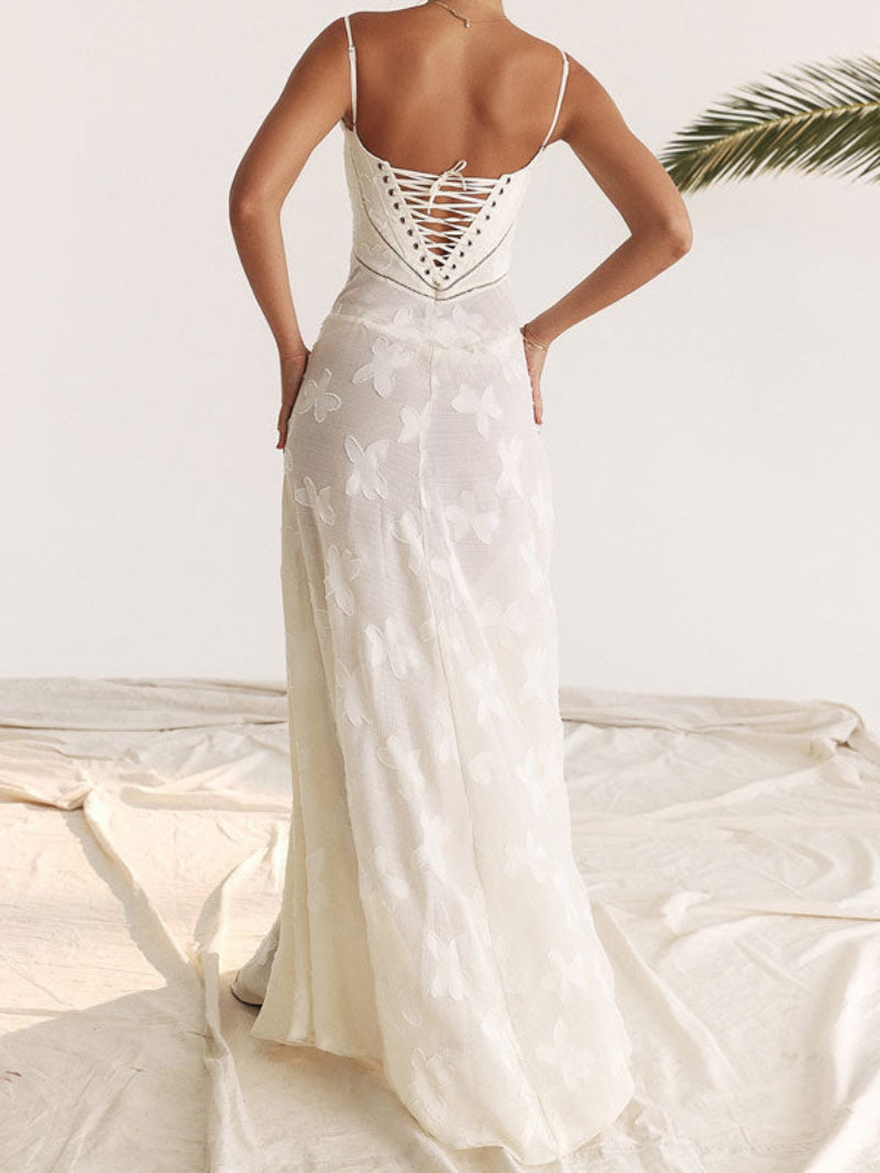 Spaghetti Strap Lace Long Dress