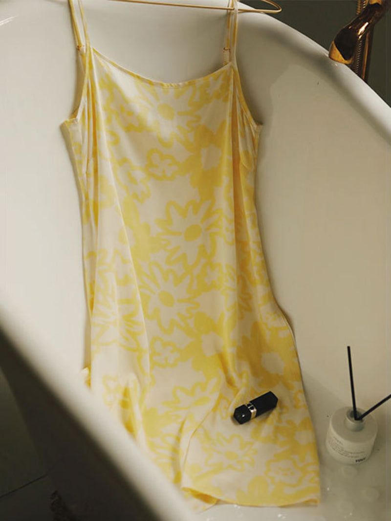 Yellow Floral Printed Nightdress