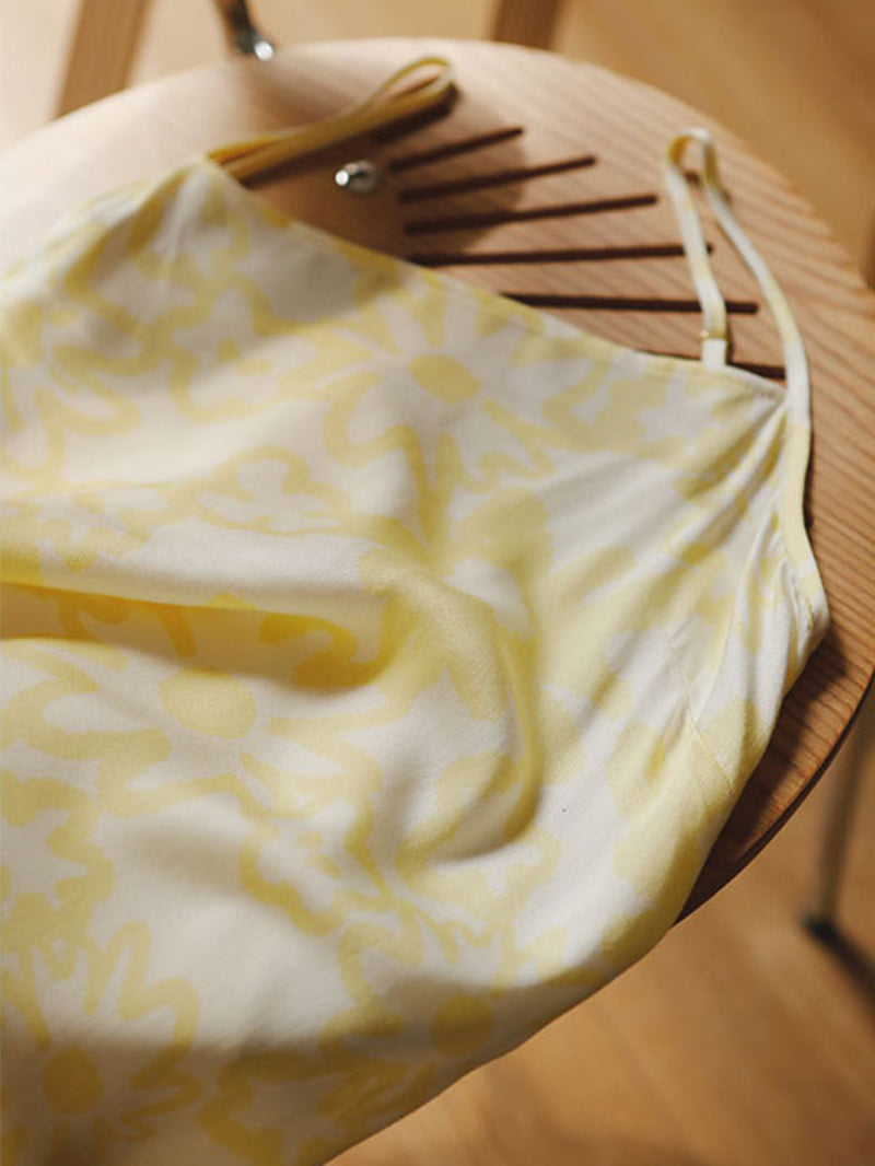 Yellow Floral Printed Nightdress
