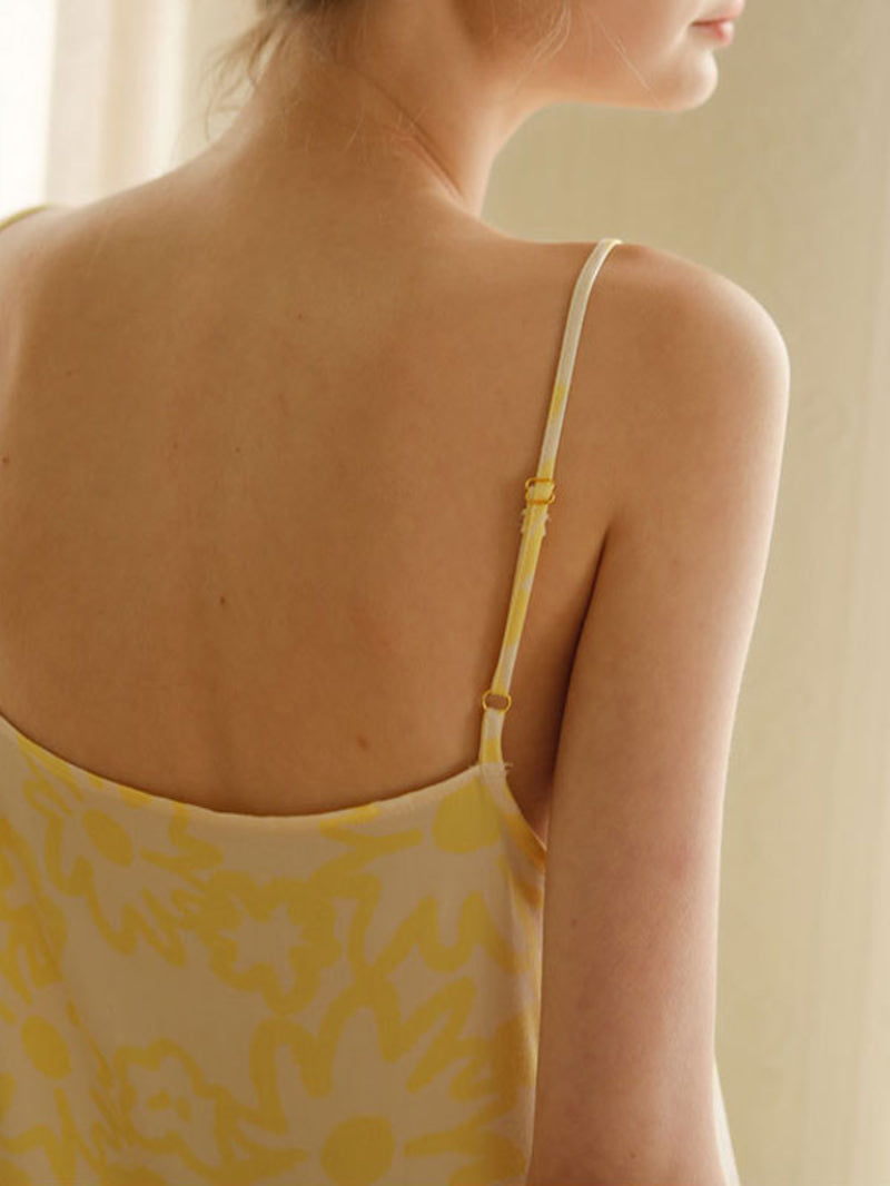 Yellow Floral Printed Nightdress