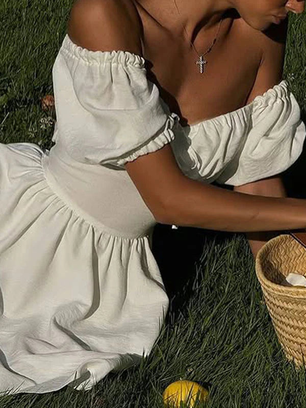 Bow Tie Off Shoulder Mini Dress