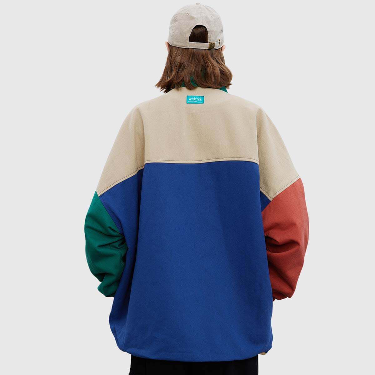 Color-Block Stand-Collar Jacket