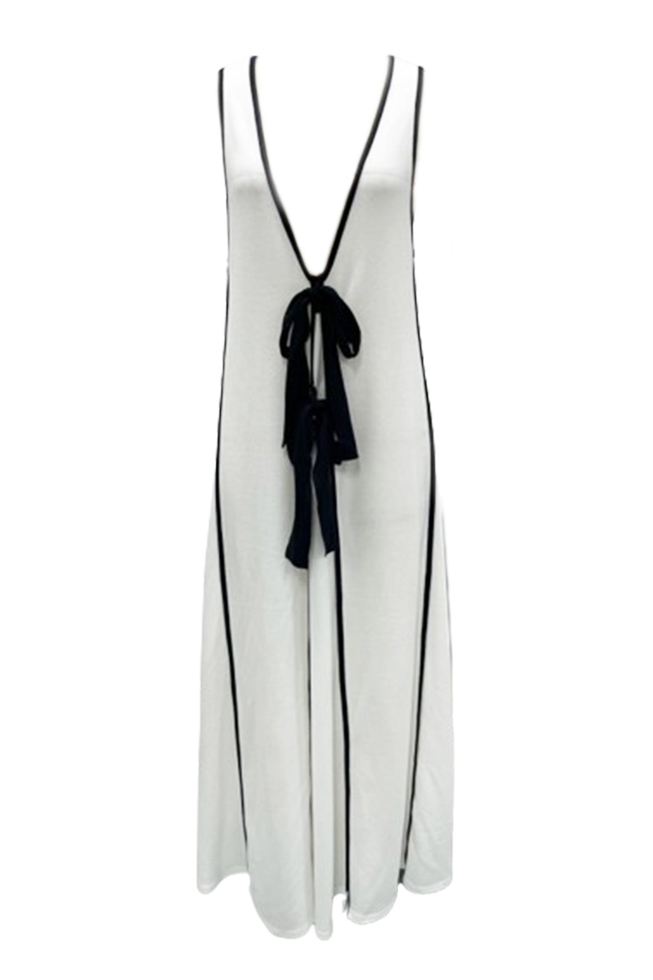 Contrast Deep V Neck Tank Dress