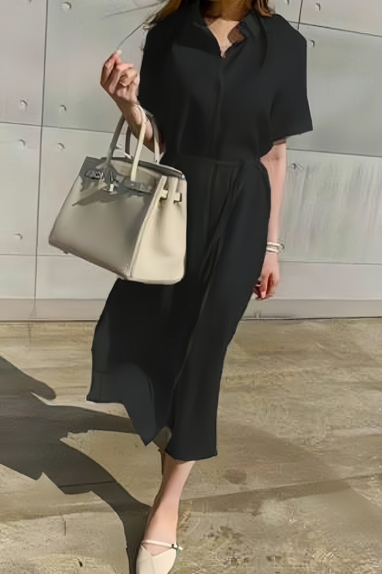 Cotton Linen Tie-waist Shirt Dress