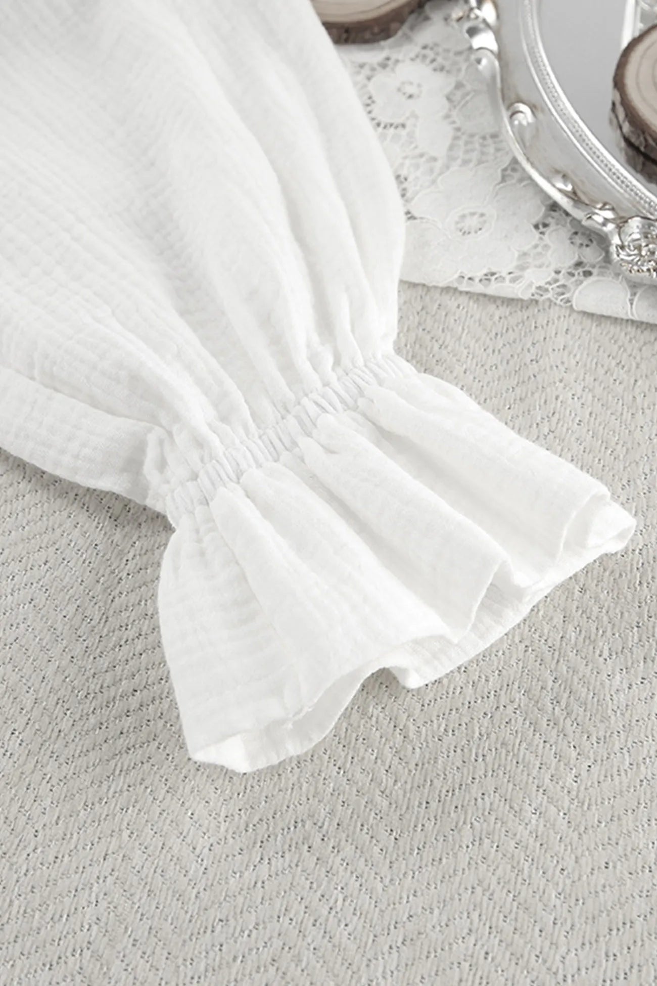 Cotton Flare Sleeve Cardigan Long Pants Set