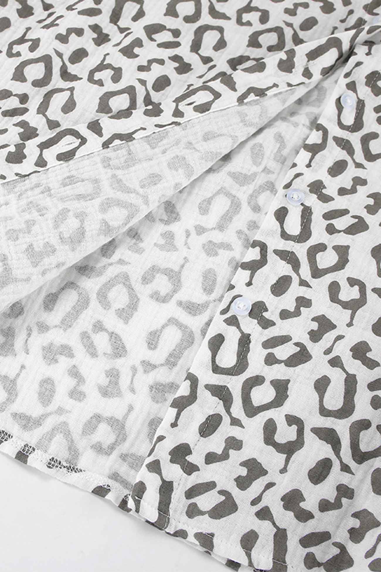 Cotton Leopard Shirt Long Pants Two-Piece Set