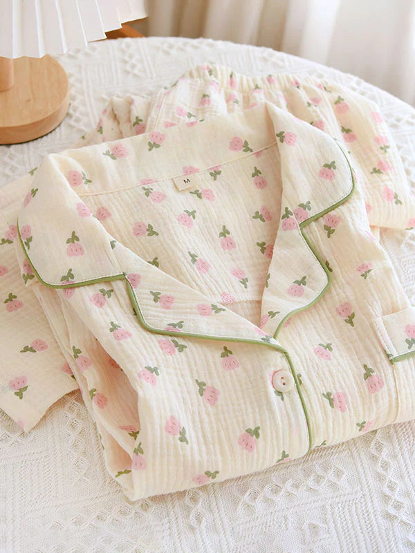 Cotton Tulip Print Pajamas Set