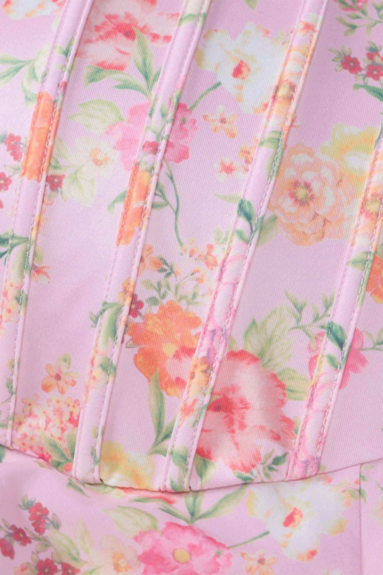Floral Shoulder Straps Corset A-Line Dress