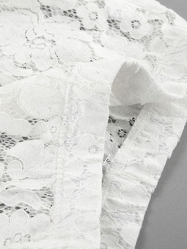 Flower Graphic High Waisted White Pants