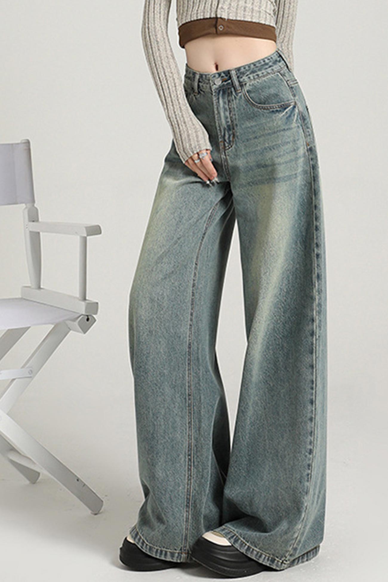 Loose High-rise Wide-leg Jeans