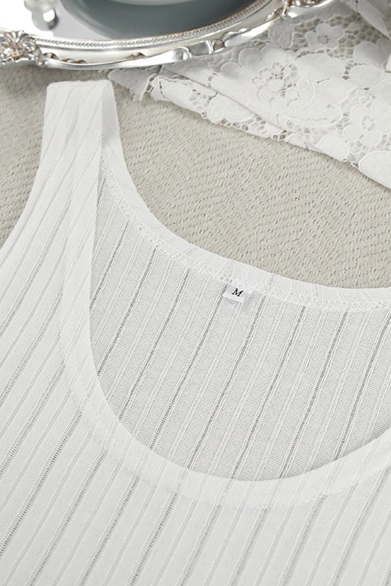 Hollow Out Knit Tank Top Pants Set