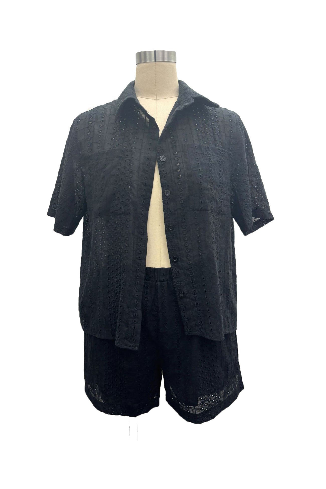 Jacquard Hollow Out Shirt Suits