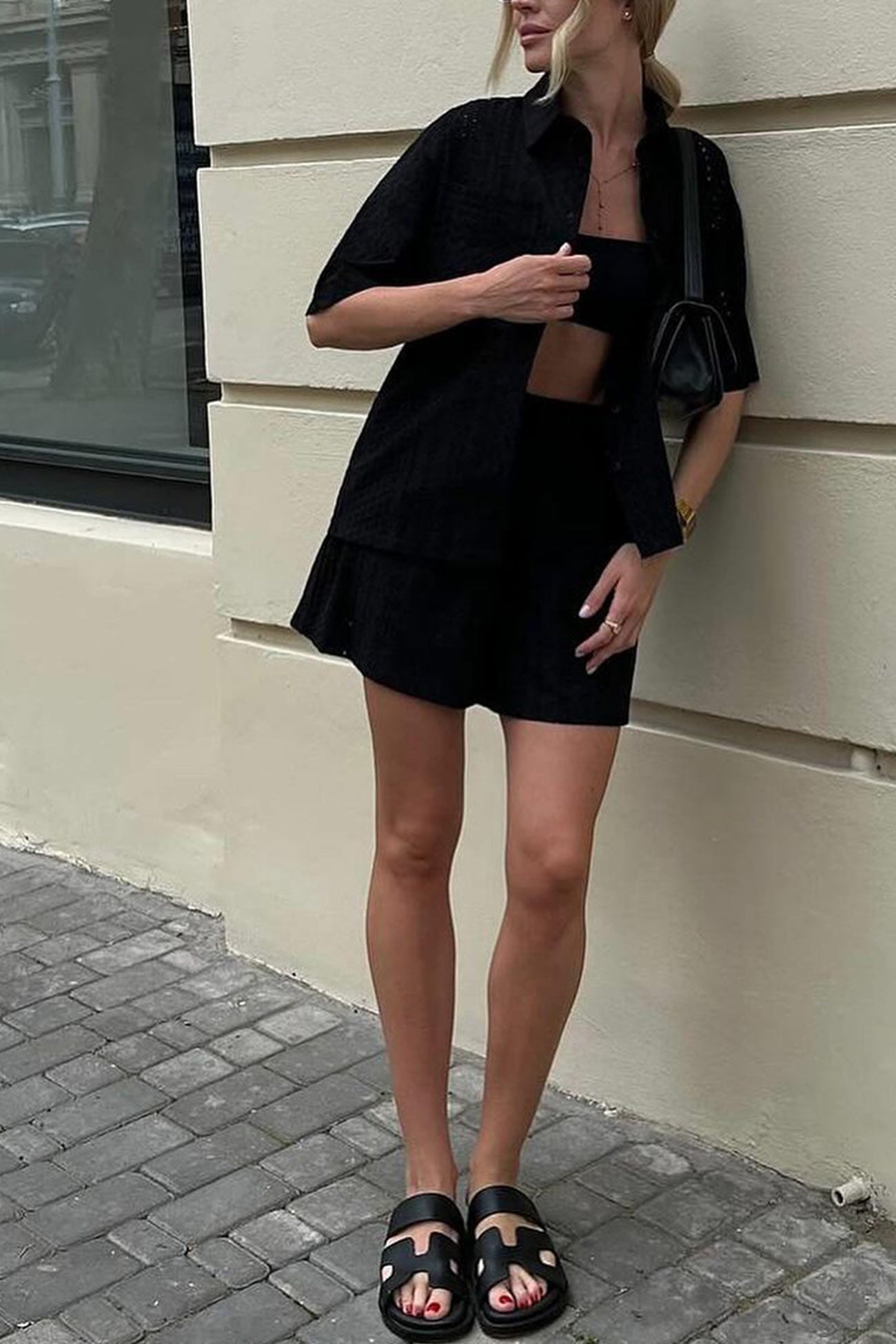 Jacquard Hollow Out Shirt Suits