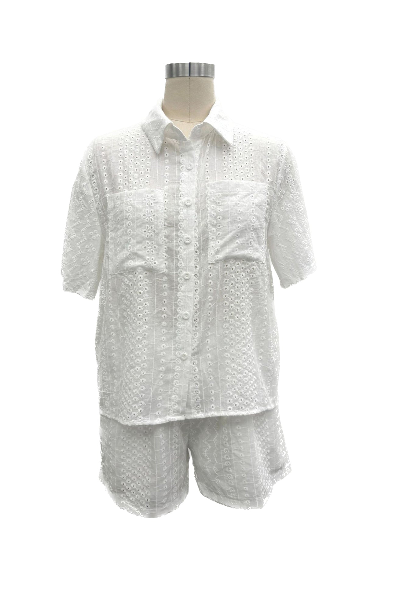 Jacquard Hollow Out Shirt Suits