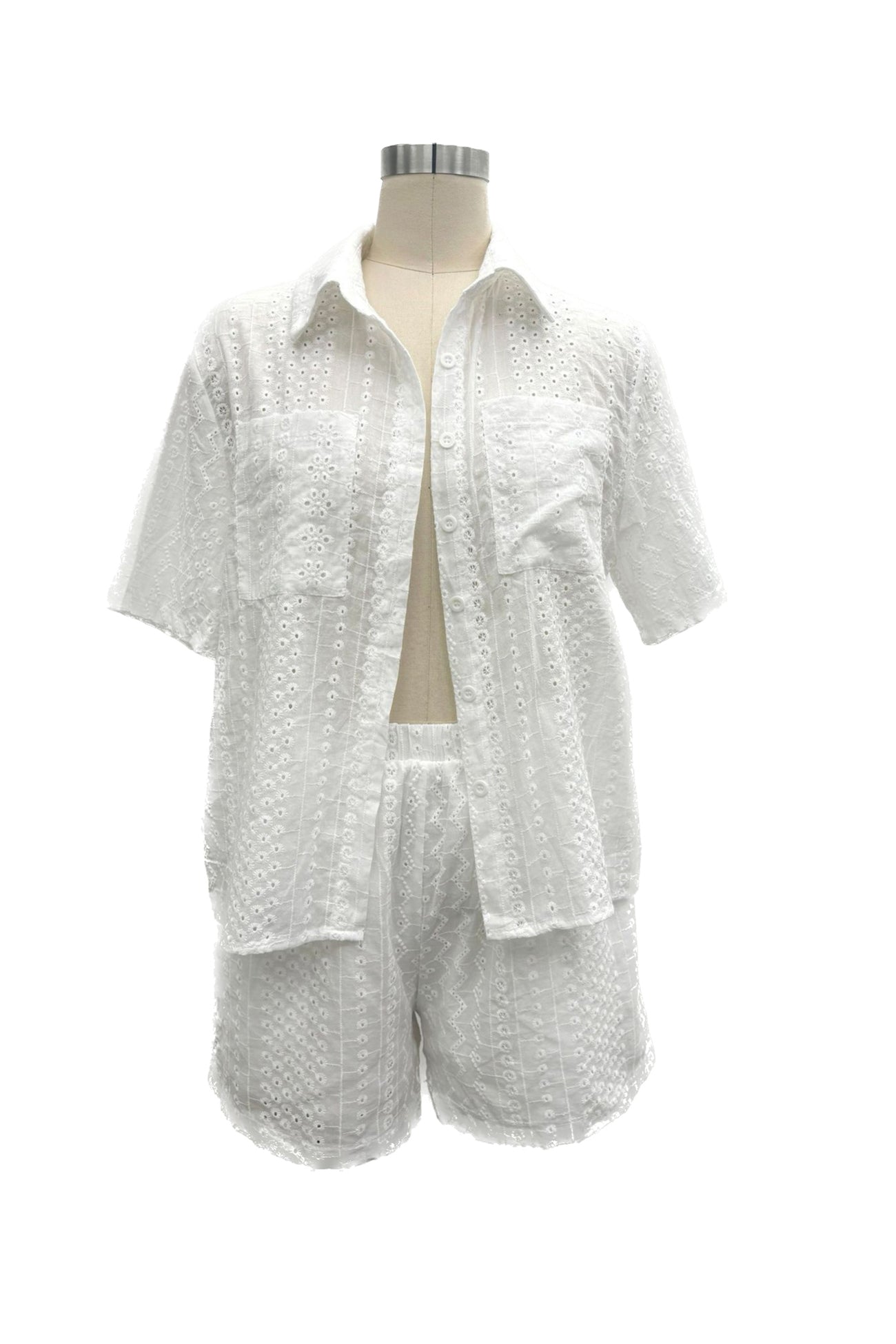 Jacquard Hollow Out Shirt Suits
