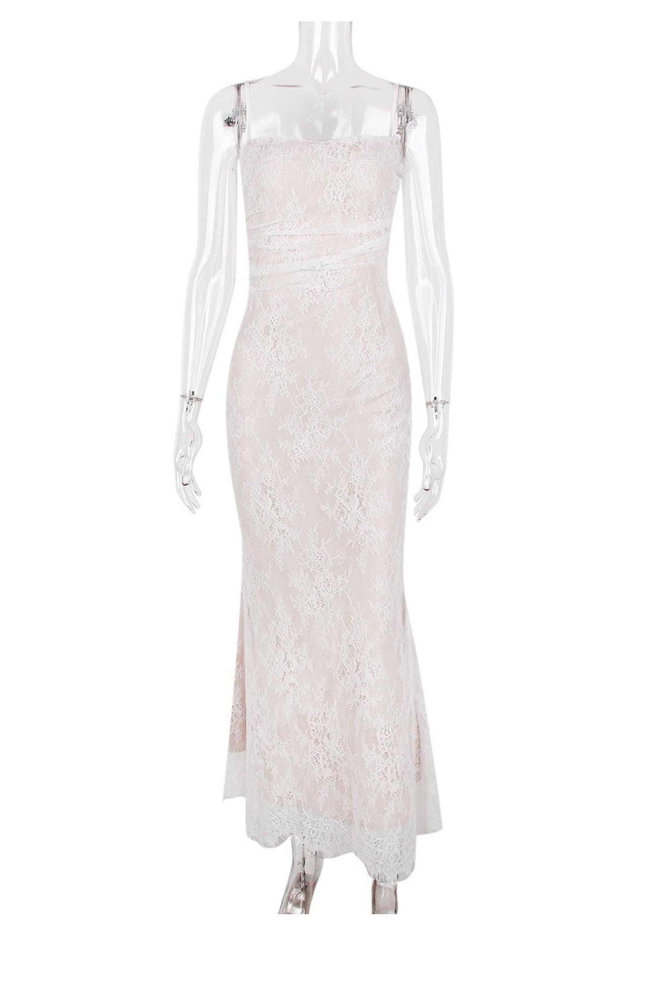 Lace Fishtail Cami Dress With Cover-up