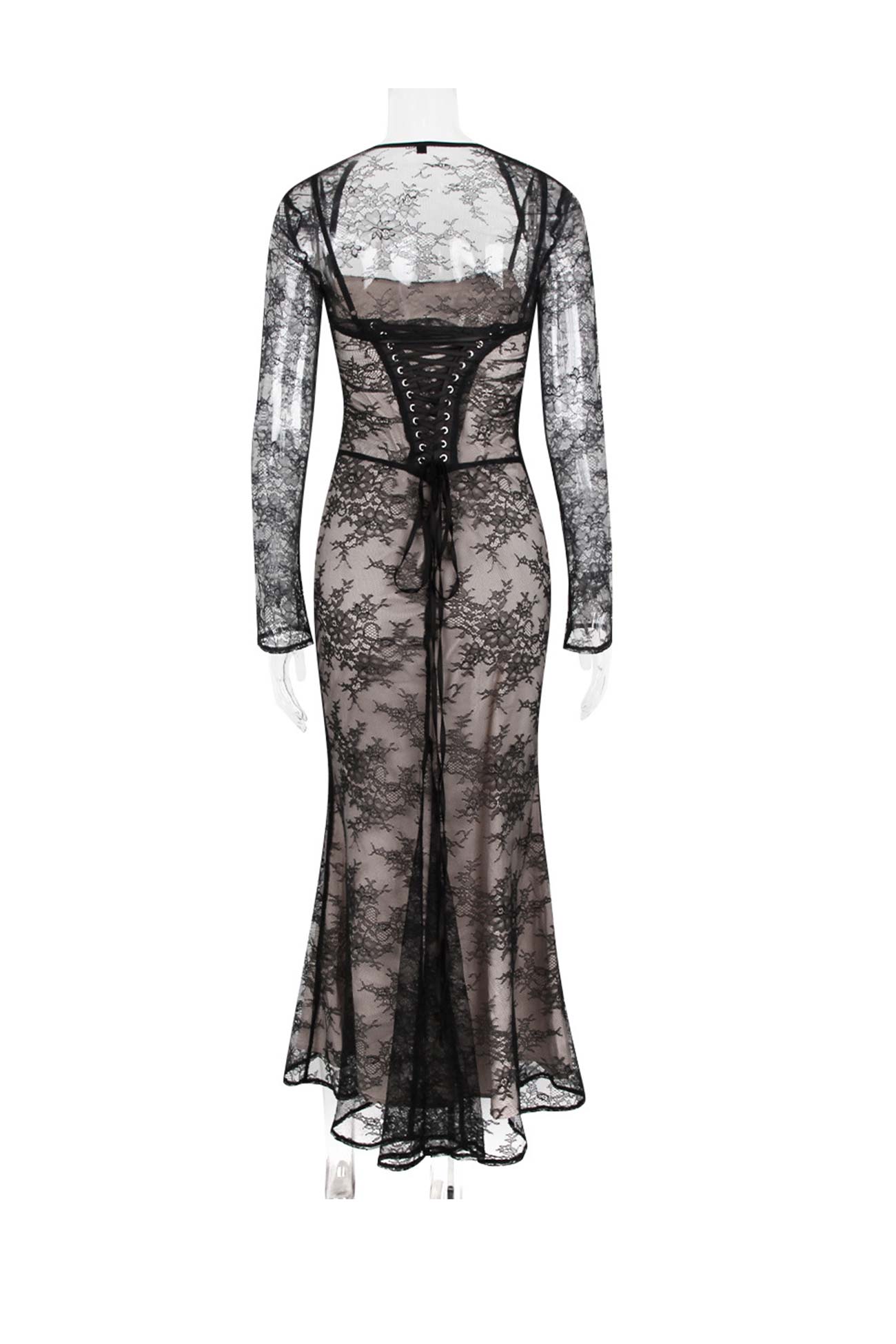 Lace Fishtail Cami Dress With Cover-up