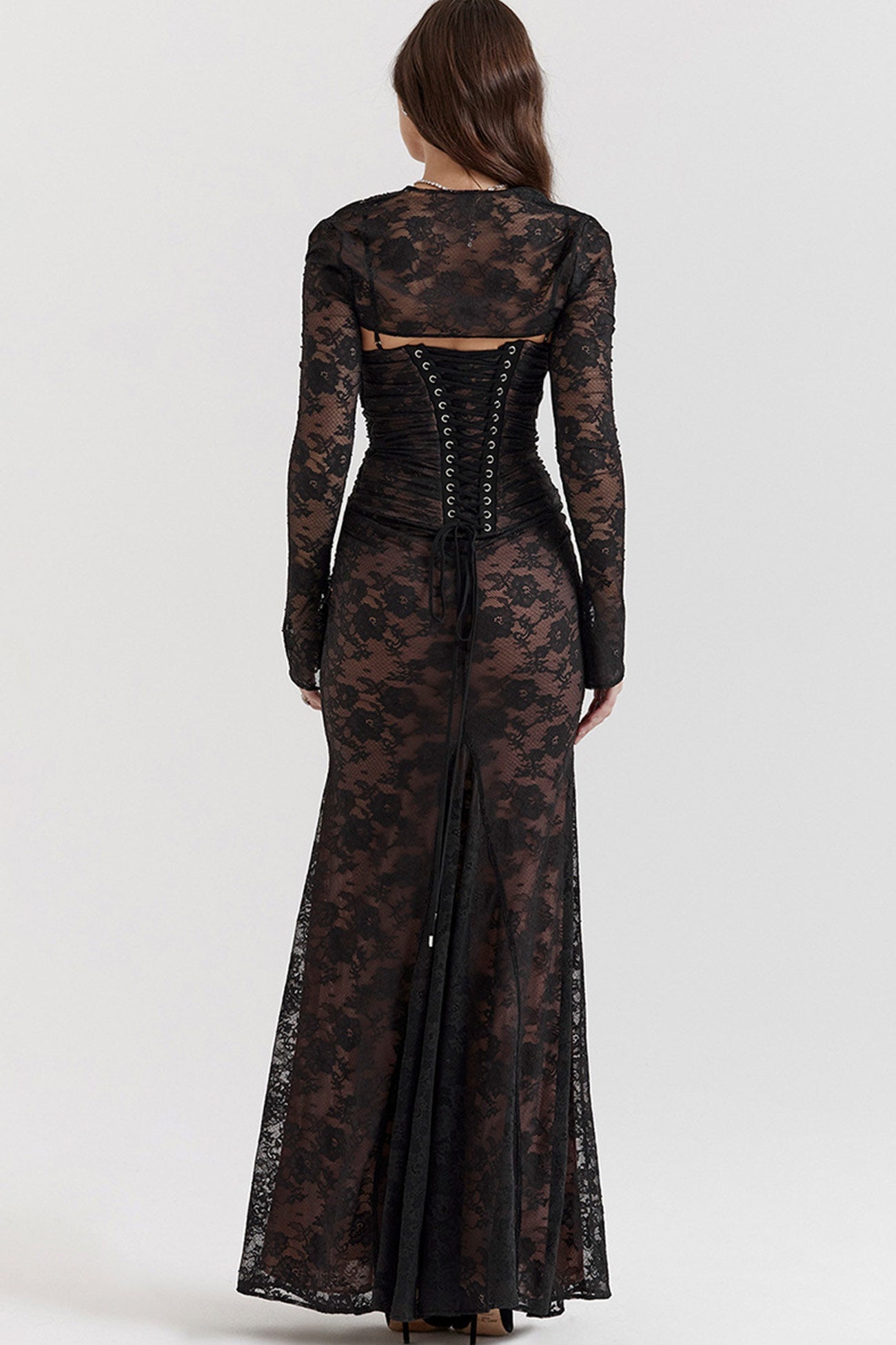 Lace Fishtail Cami Dress With Cover-up