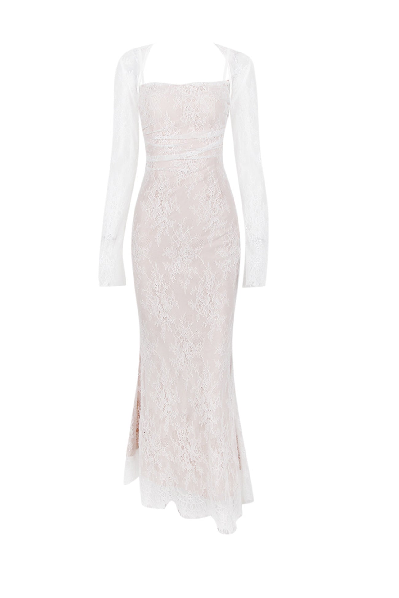 Lace Fishtail Cami Dress With Cover-up