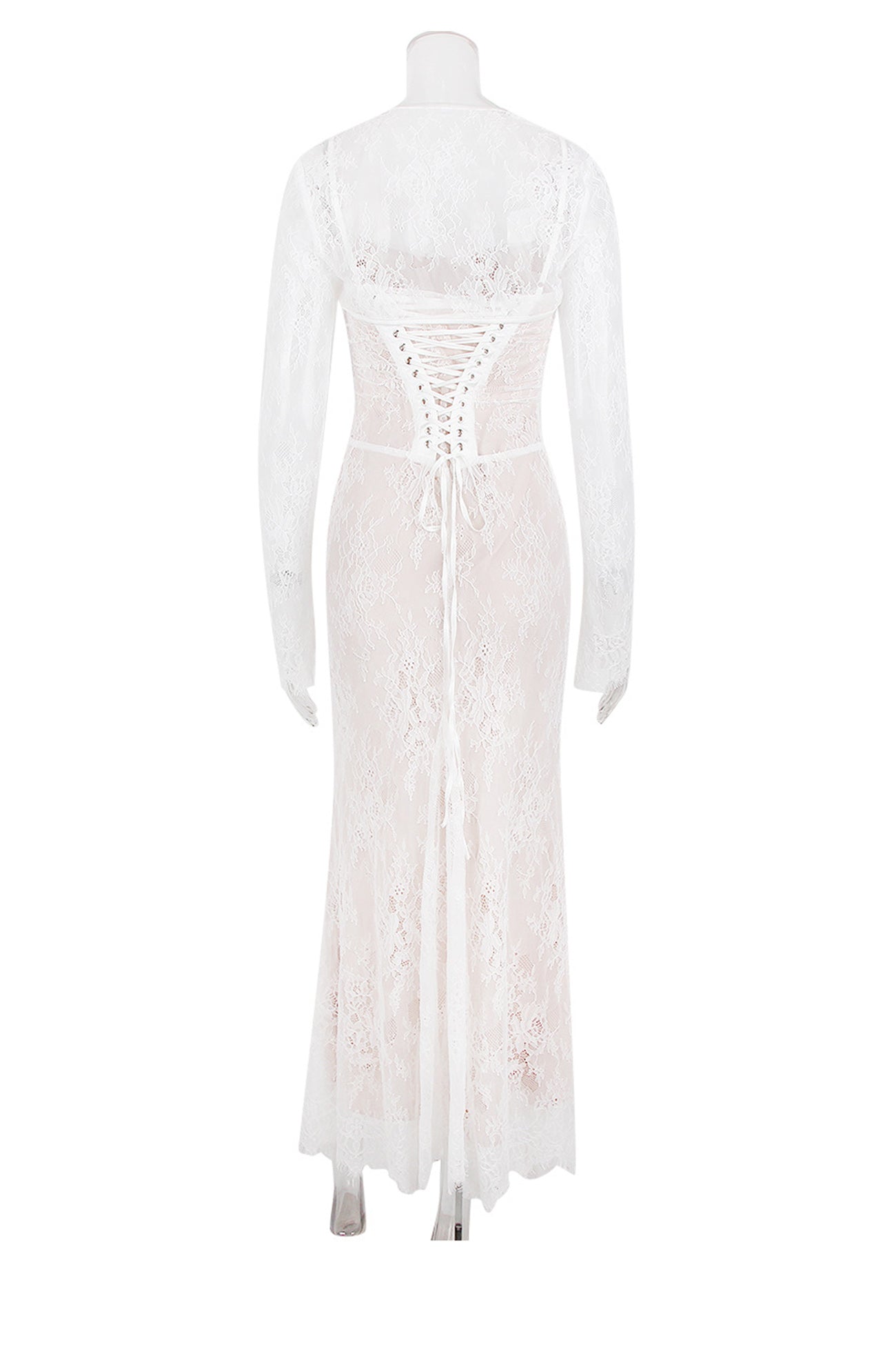 Lace Fishtail Cami Dress With Cover-up