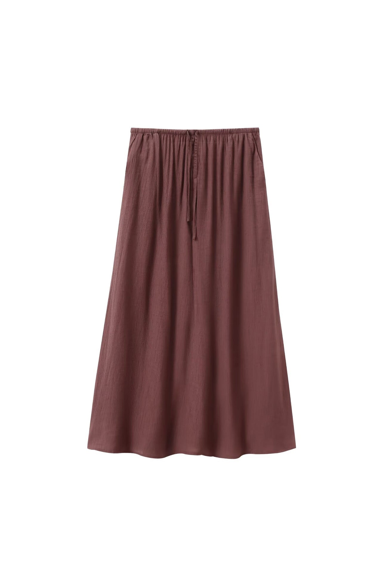 Lace Up Textured Vest Midi Skirt Set