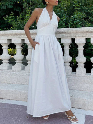 Long Cotton Maxi White Dress