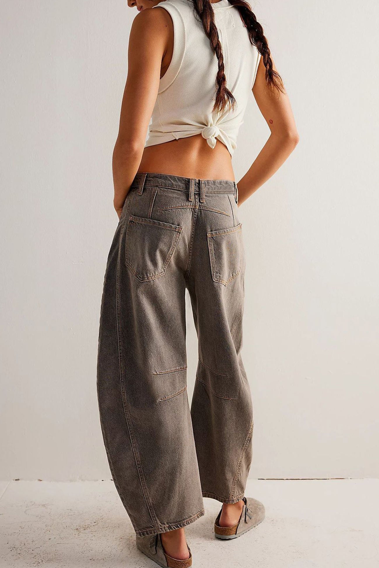 Mid-Rise Baggy Ballon Jeans