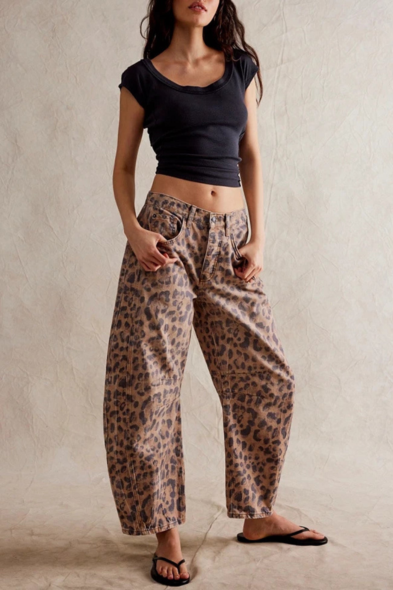 Mid-Rise Baggy Ballon Jeans
