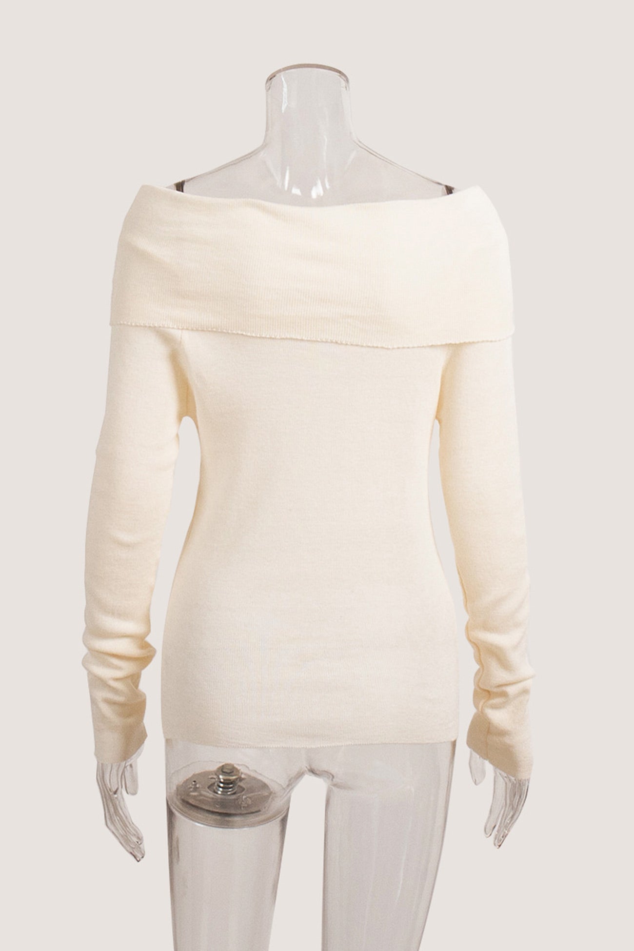 Off-shoulder Long Sleeve Knit Top