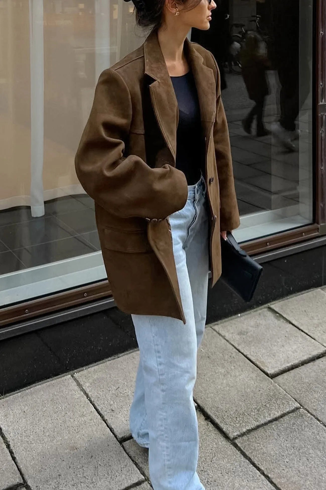 Retro Brown Suede Blazer