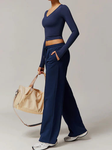 Side Stripe Wide Leg Trousers
