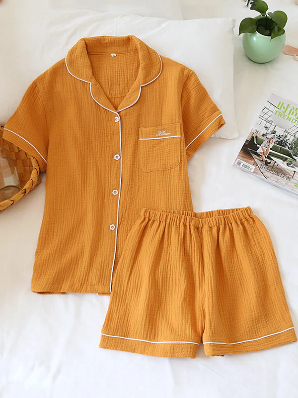 Ossaso Simple Cotton Couple Pajama Set