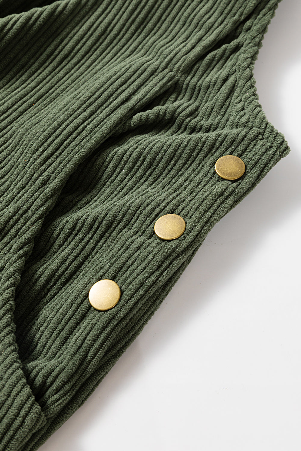 Solid Color Pocketed Corduroy Overall Set