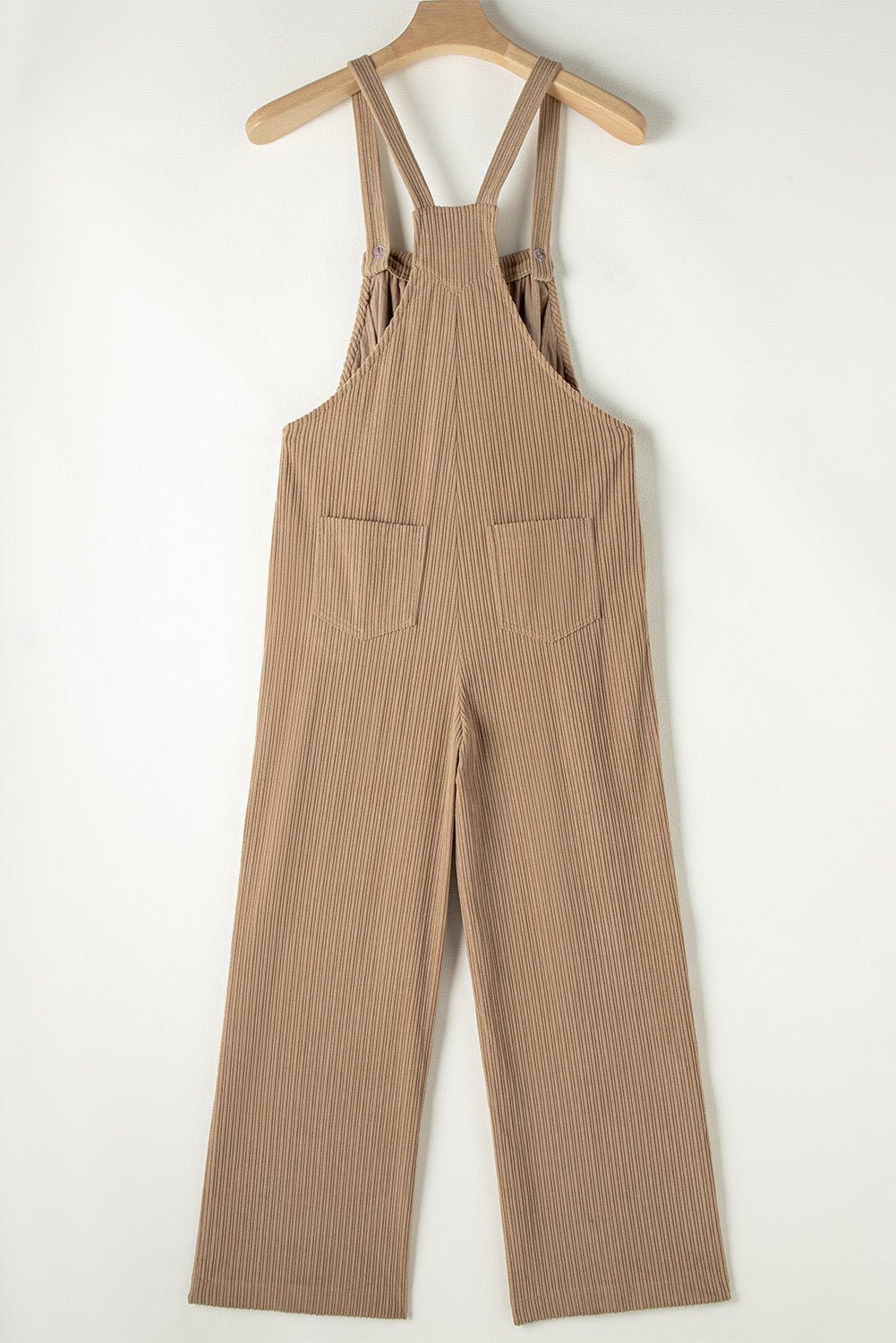 Solid Color Pocketed Corduroy Overall Set