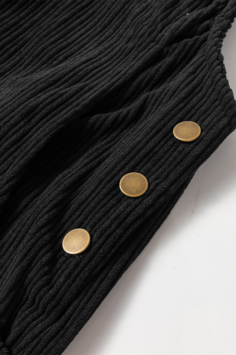 Solid Color Pocketed Corduroy Overall Set