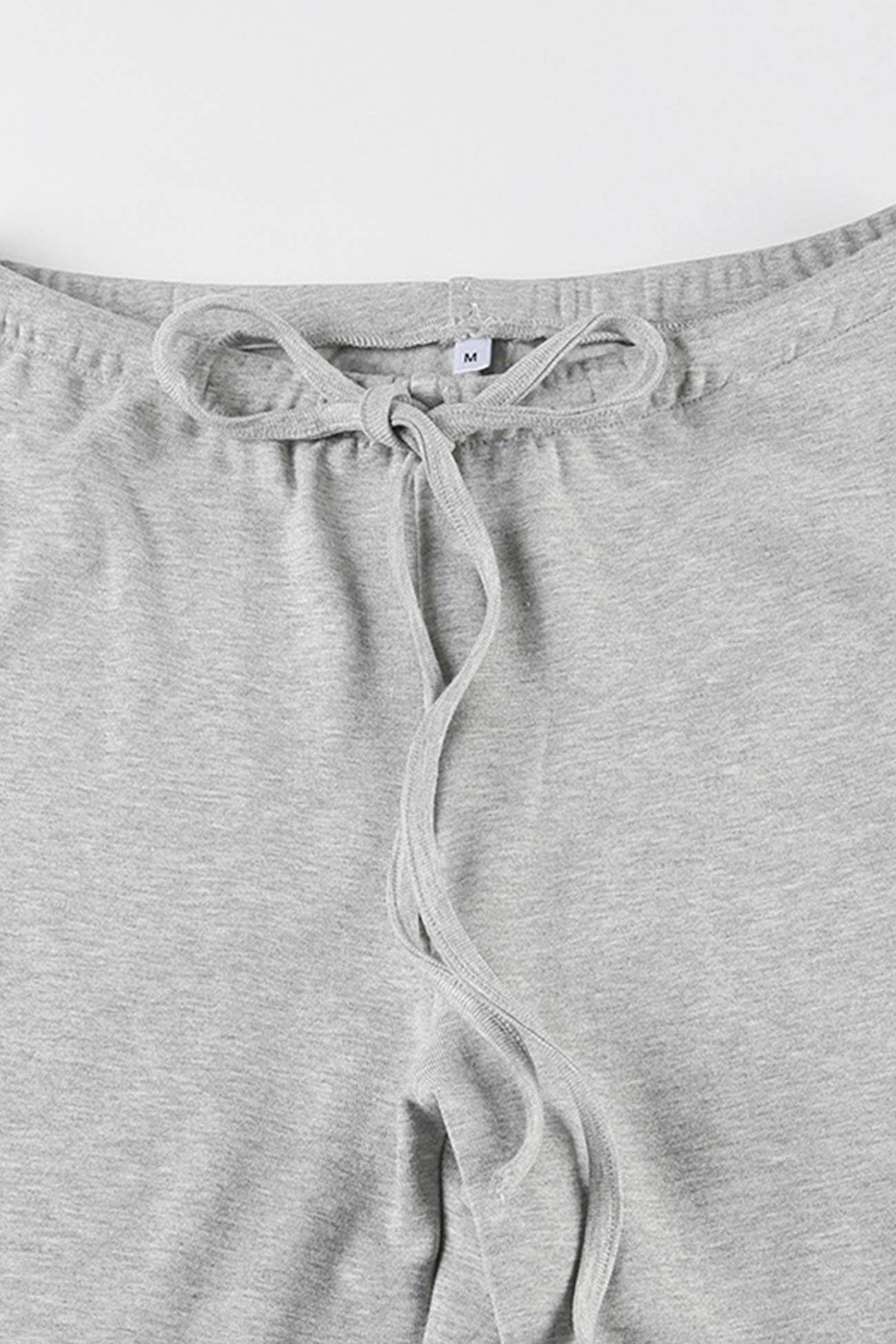 Tie-up Plush Lined Crop Top Pants Set