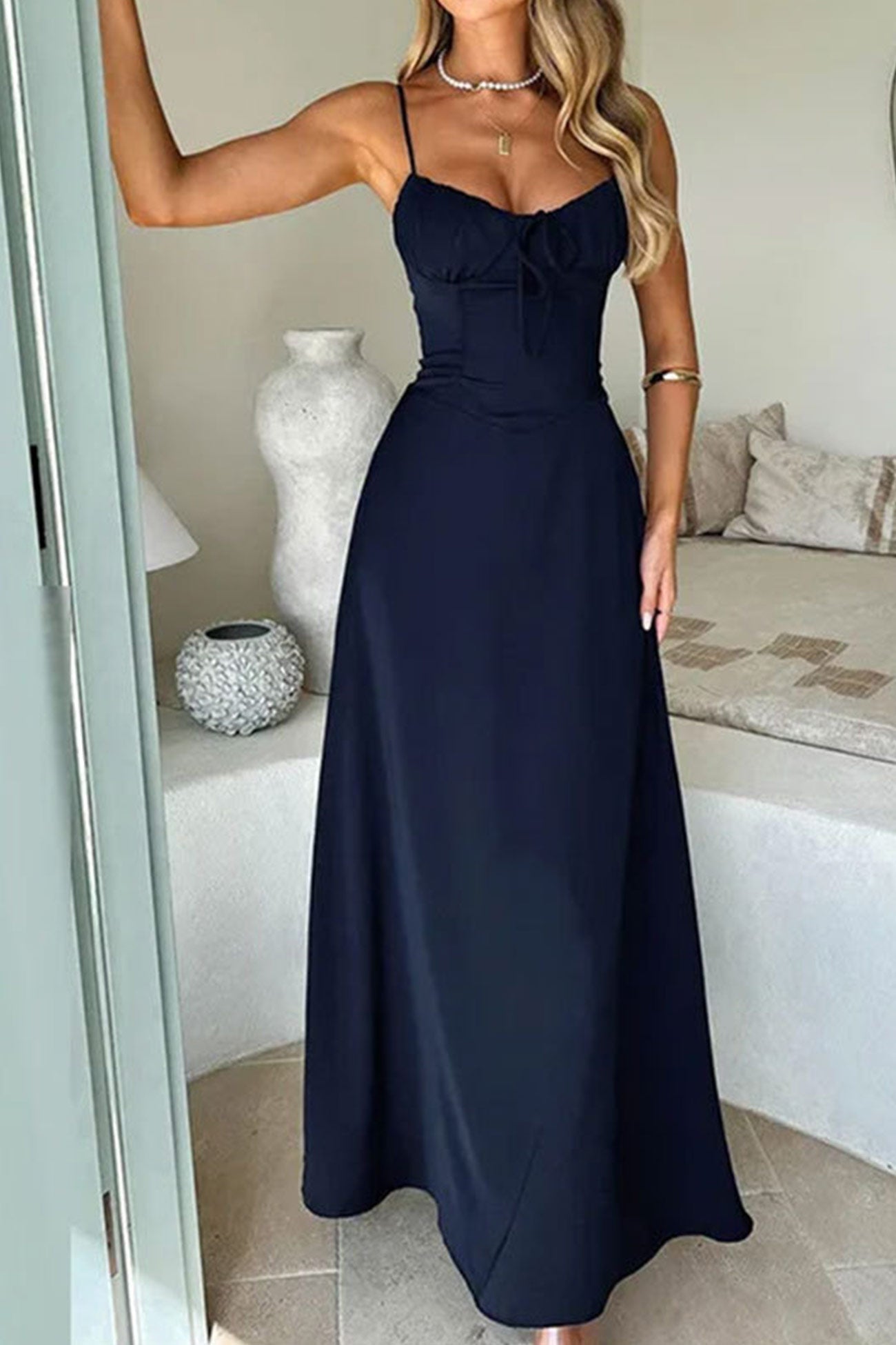 Tie-up Corset A-line Cami Dress