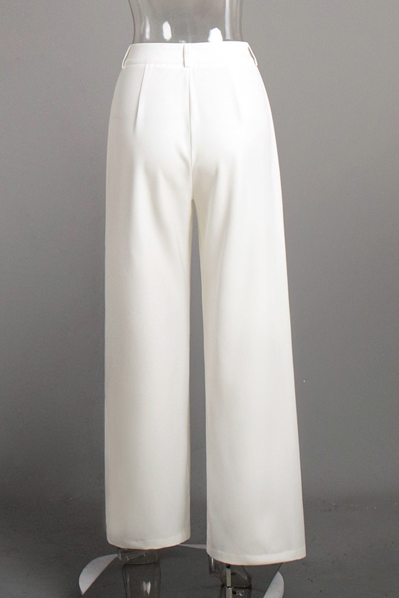 White High Rise Wide Leg Long Pants