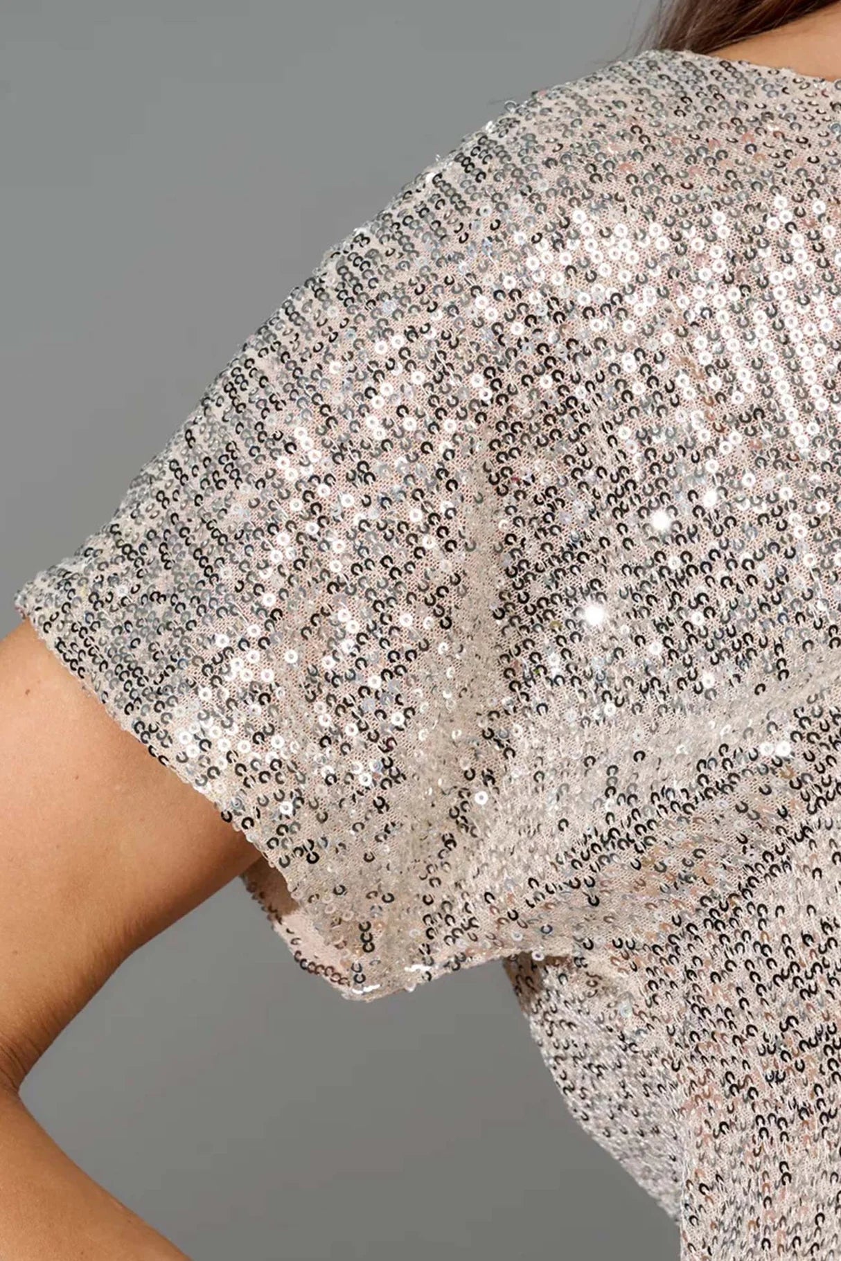 Sequin Patchwork Short Sleeve High Waist Jumpsuits