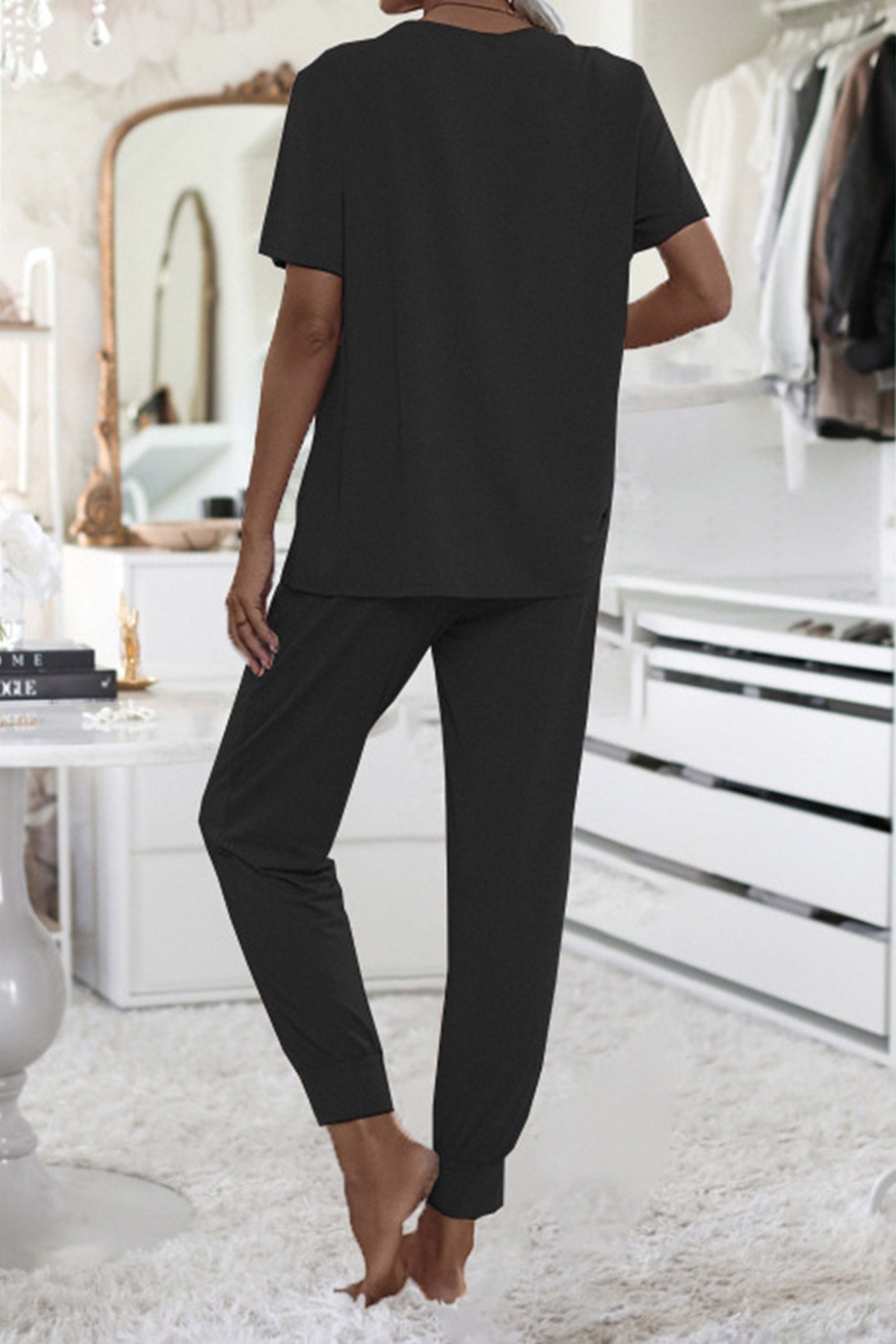 Short Sleeve T Shirt Sweatpants Set
