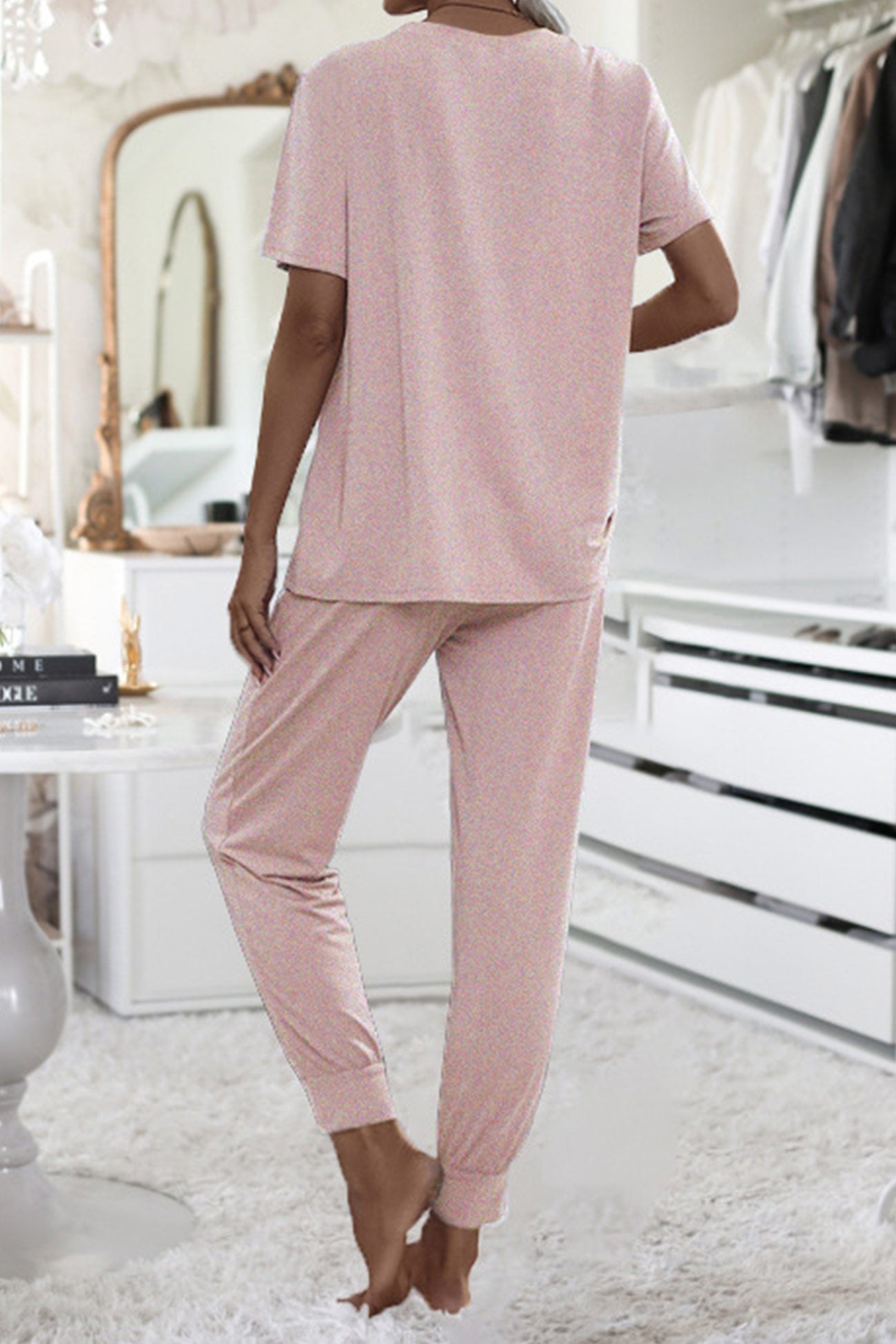 Short Sleeve T Shirt Sweatpants Set