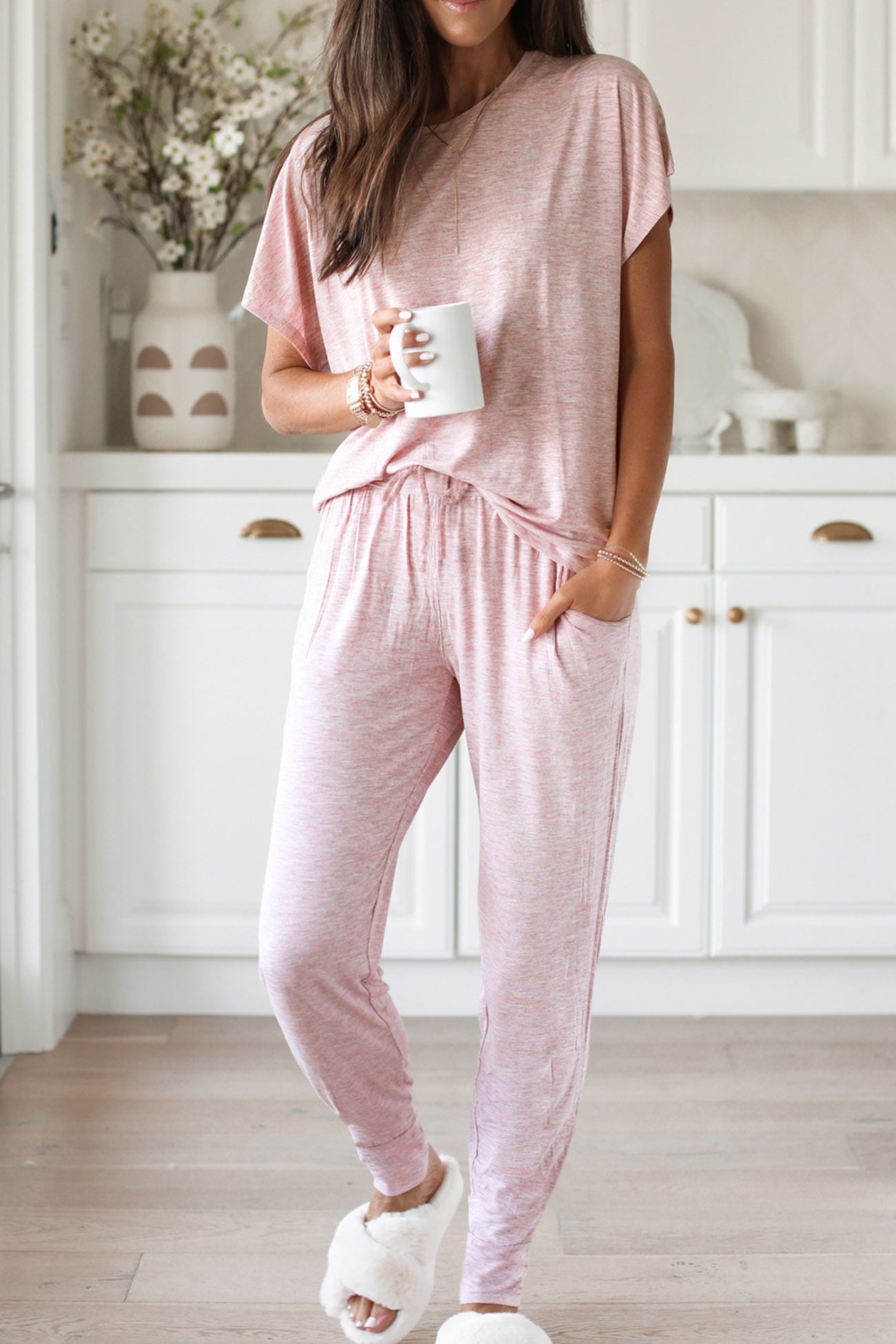 Short Sleeve T Shirt Sweatpants Set