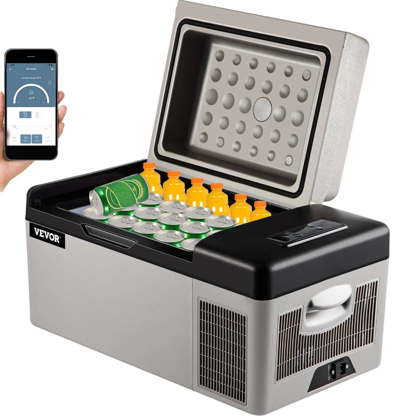 21QT Portable Car Fridge Freezer Cooler Mini Refrigerator Compressor 12V/24V VEVOR